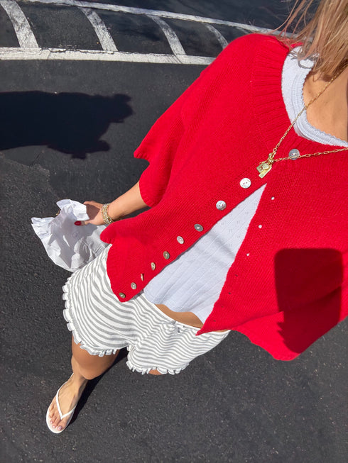 Coastal Cutie Striped Shorts // H. Grey *PREORDER*